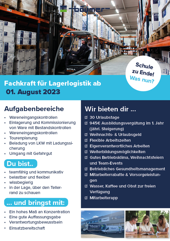 Fachkraft für Lagerlogistik 2023